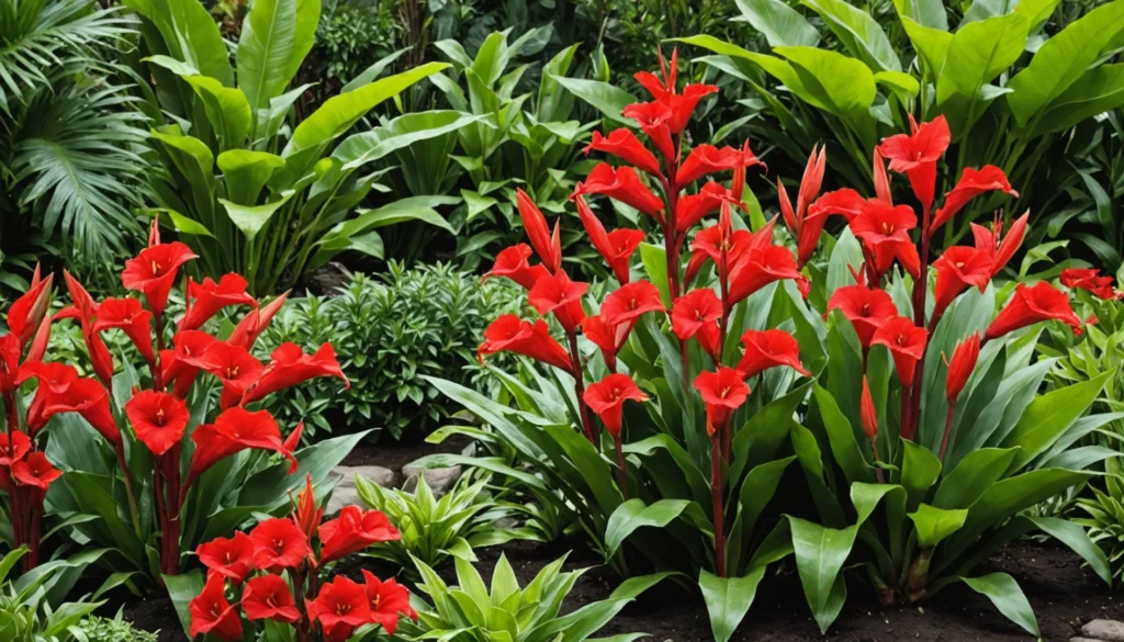 cannas fleurs rouges